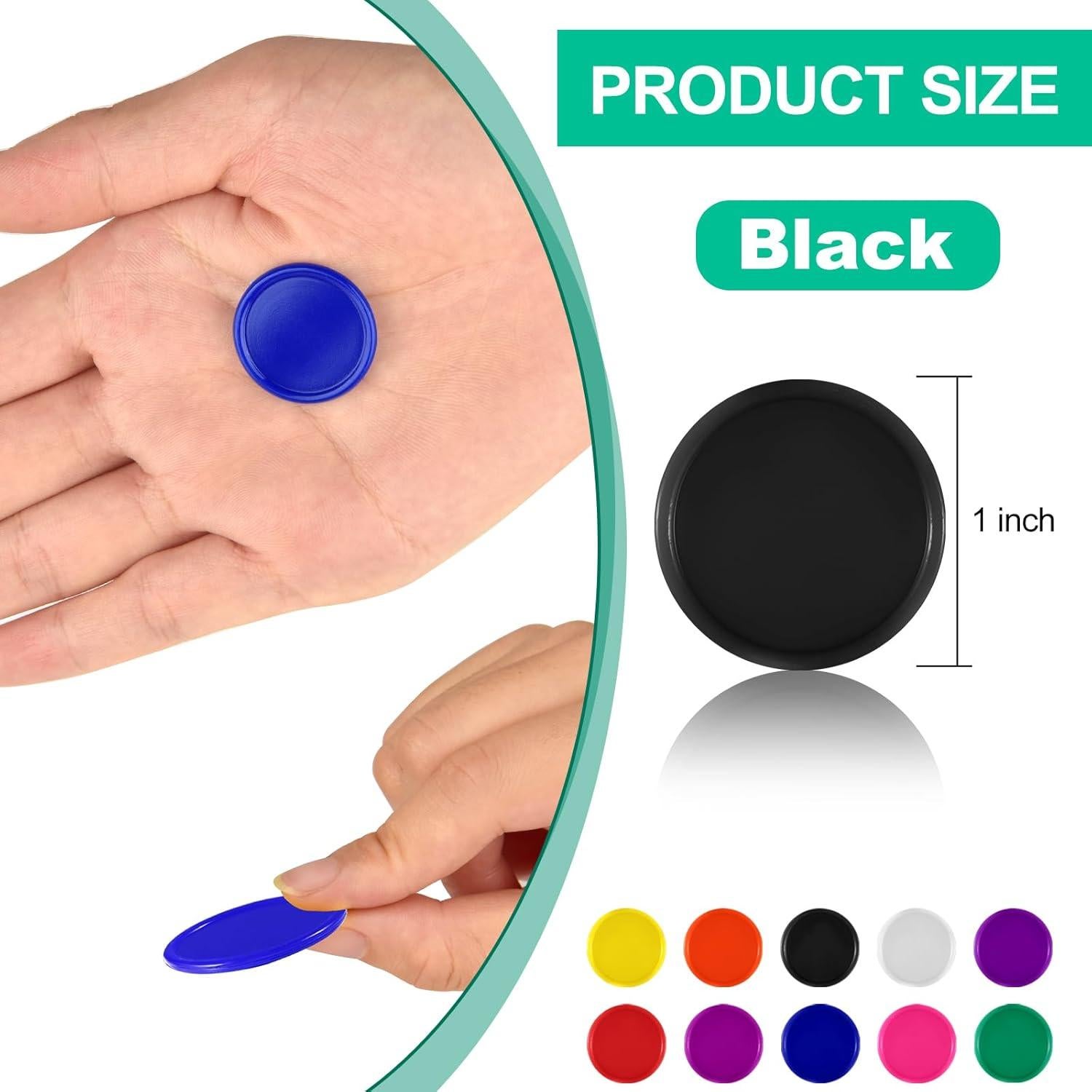 Contadores de Plástico Coopay 500 Piezas 2.5 cm Negro