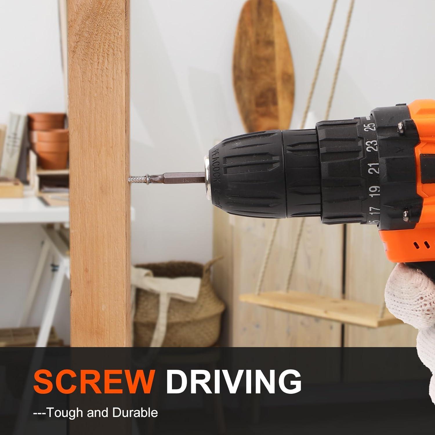 Juego de Brocas COMOWARE 104 Piezas Titanio y Destornilladores