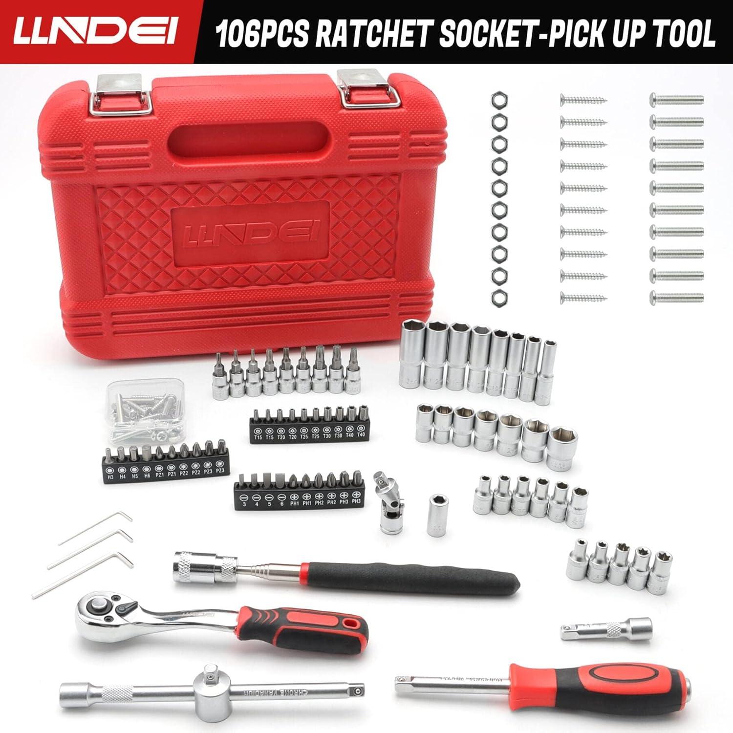 Juego de Llaves 106 Piezas LLNDEI 1/4" Acero CR-V