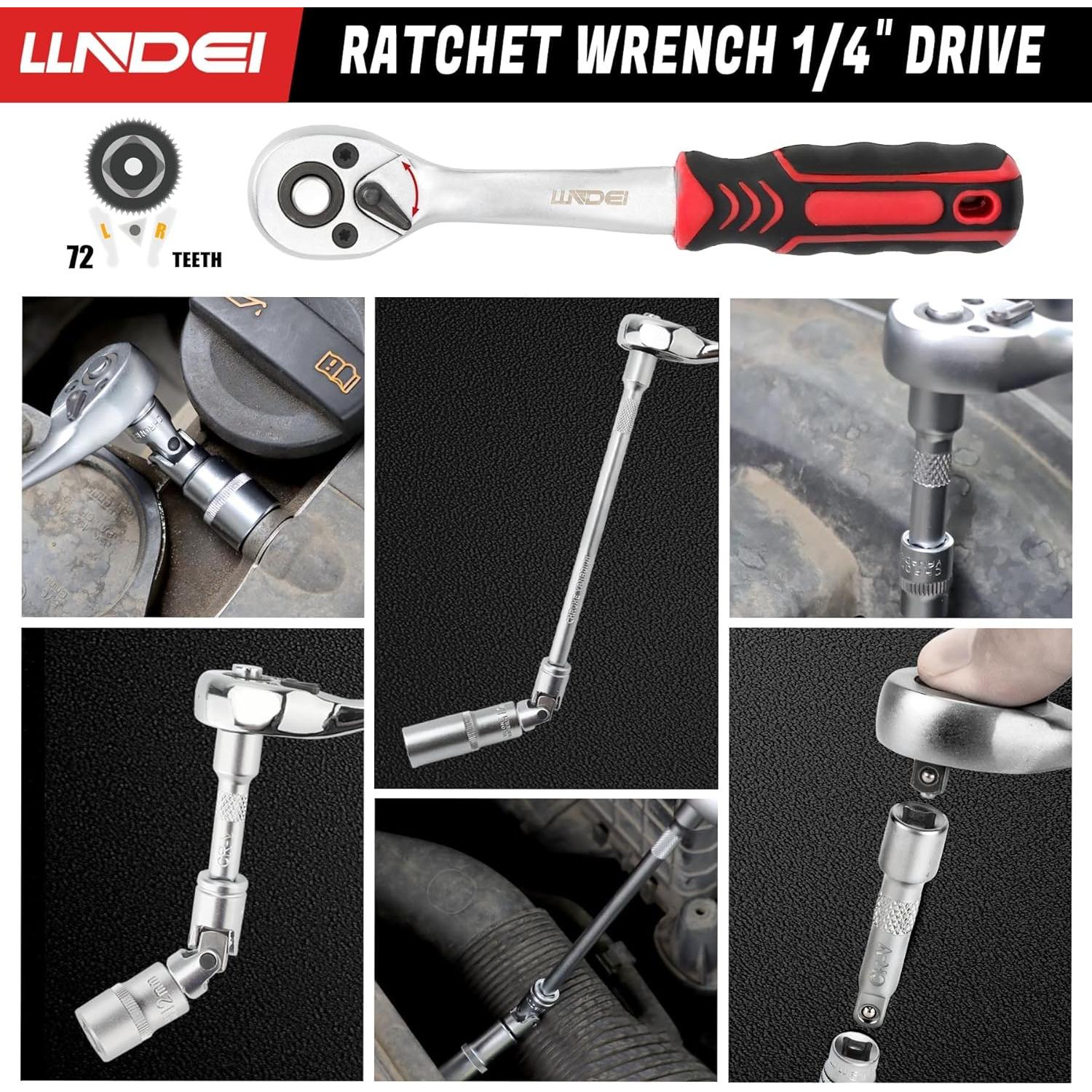 Juego de Llaves 106 Piezas LLNDEI 1/4" Acero CR-V