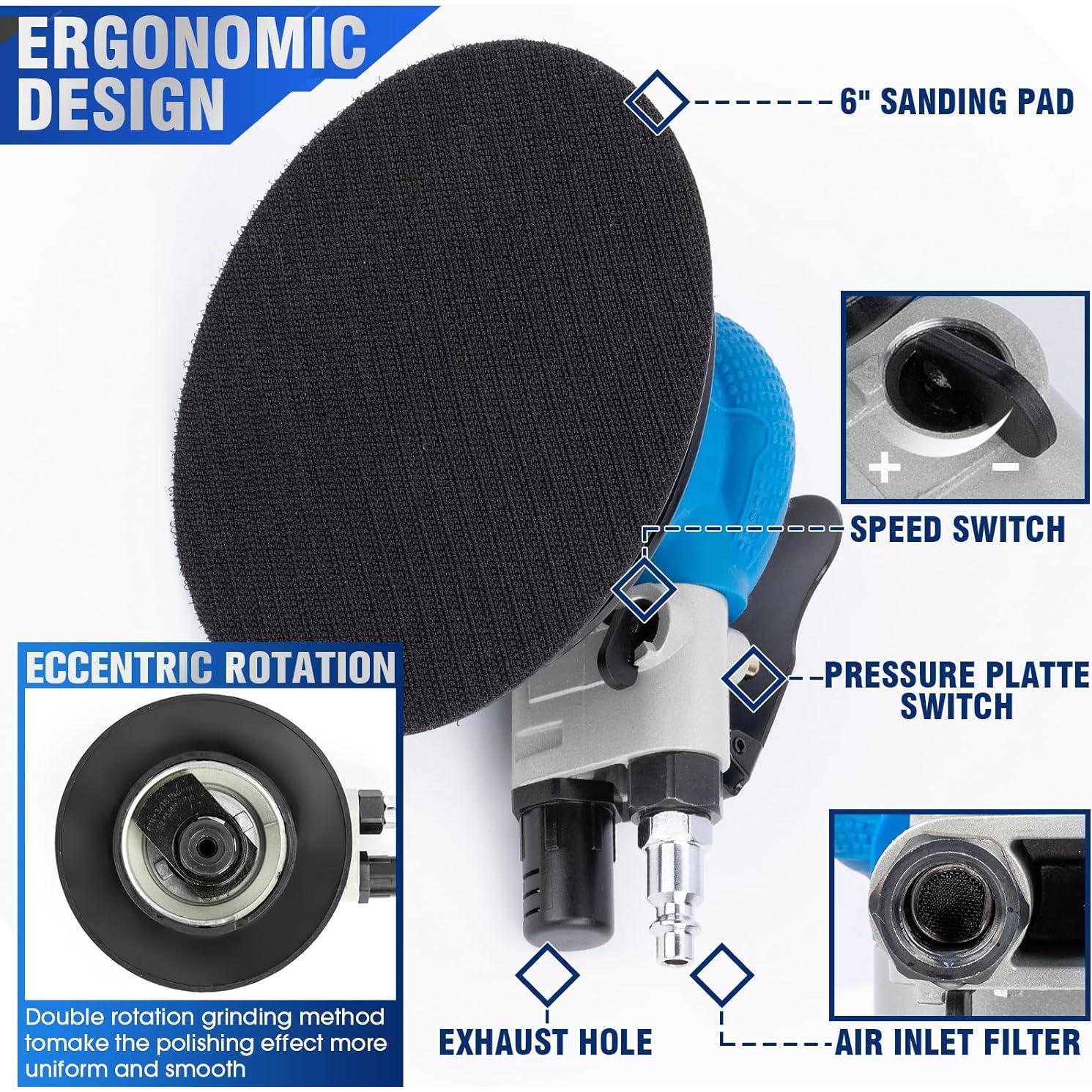 Lijadora de Aire KUIMIT DMJ 15,24 cm Doble Acción