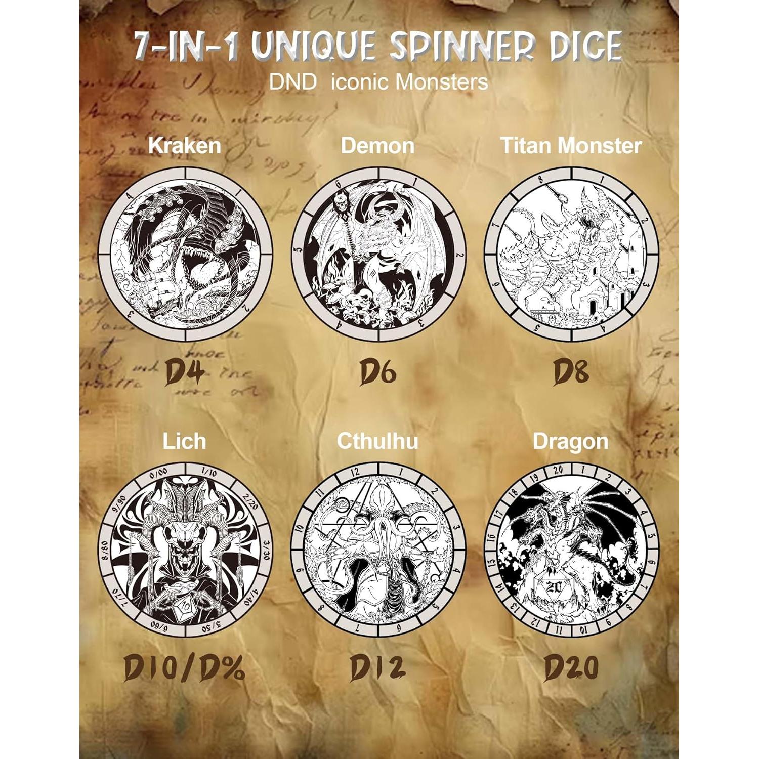 Set de Dados DND 7 en 1 Kabinka Bronce para RPG