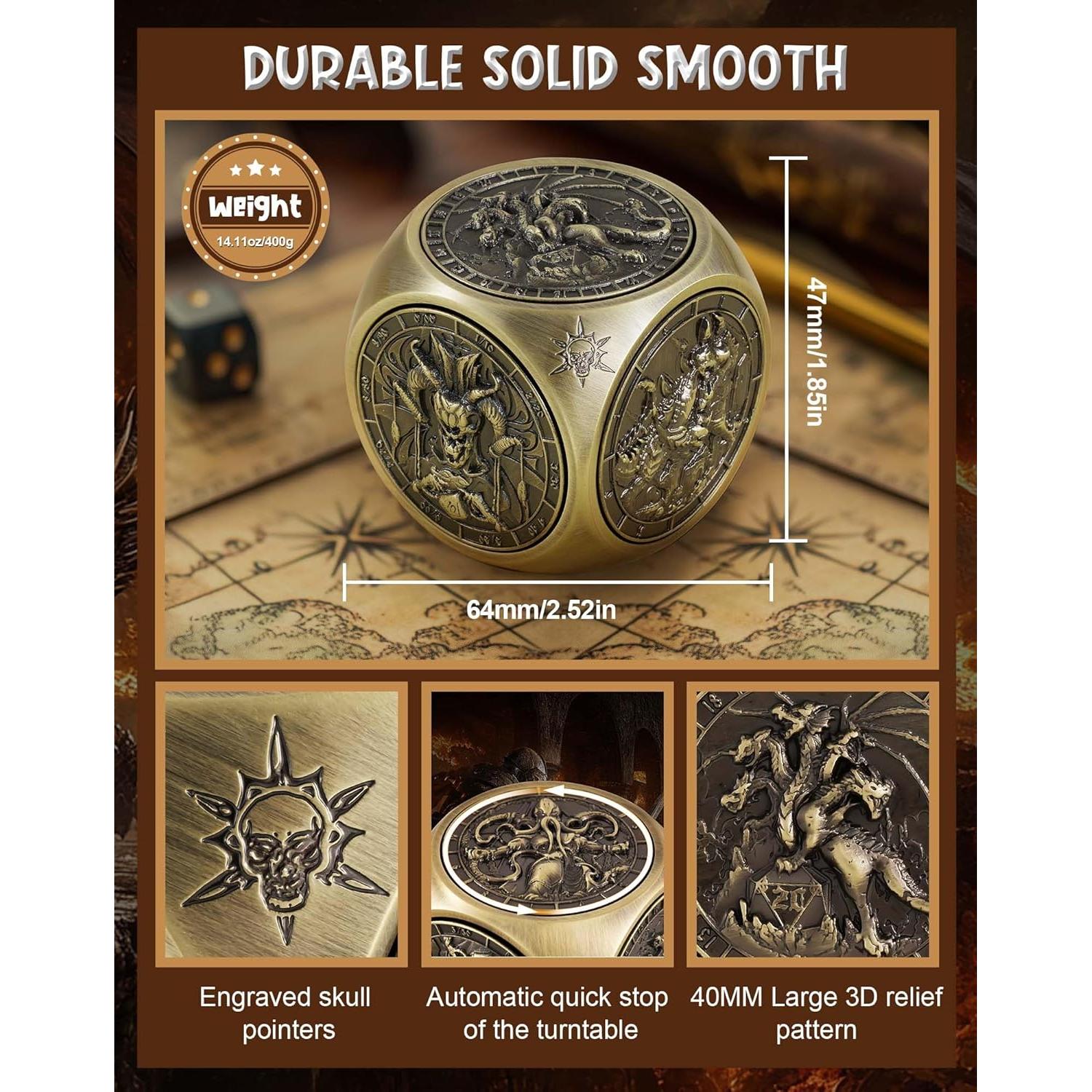 Set de Dados DND 7 en 1 Kabinka Bronce para RPG