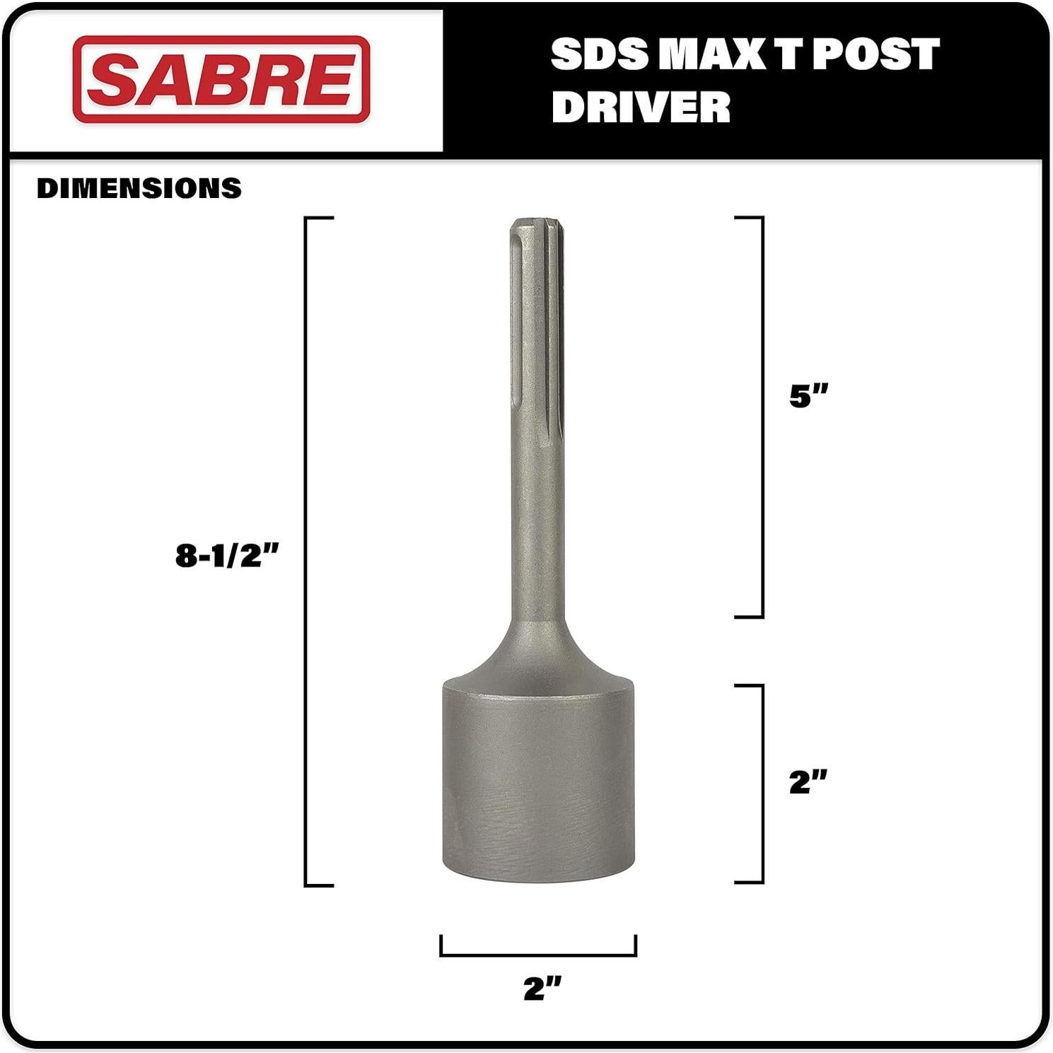 Conductor de Poste T Sabre Tools SDS Max 5,08 cm Duradero