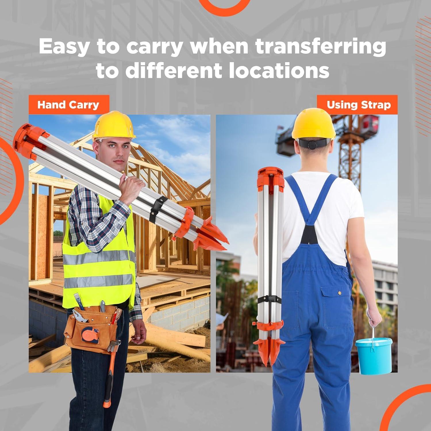 Trípode de Aluminio Saysurey para Nivel Láser 90-150 cm