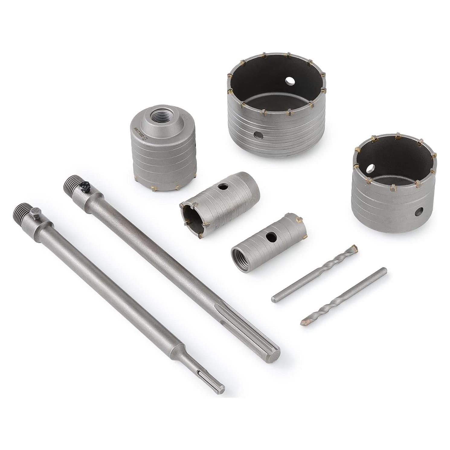 Kit de Brocas de Corona ZELCAN SDS Plus 30-100 mm 9 en 1