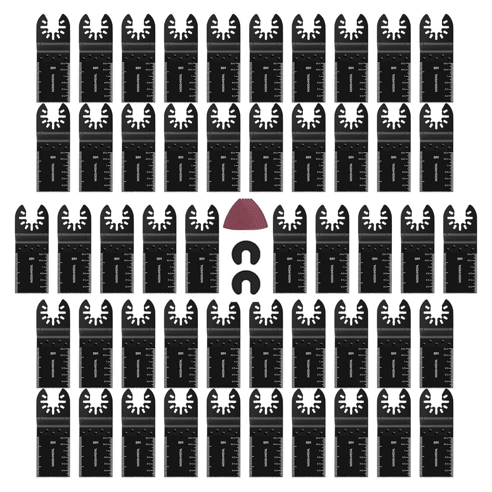 Kit de Cuchillas Oscilantes Royars 50 Pcs para Madera y Plástico