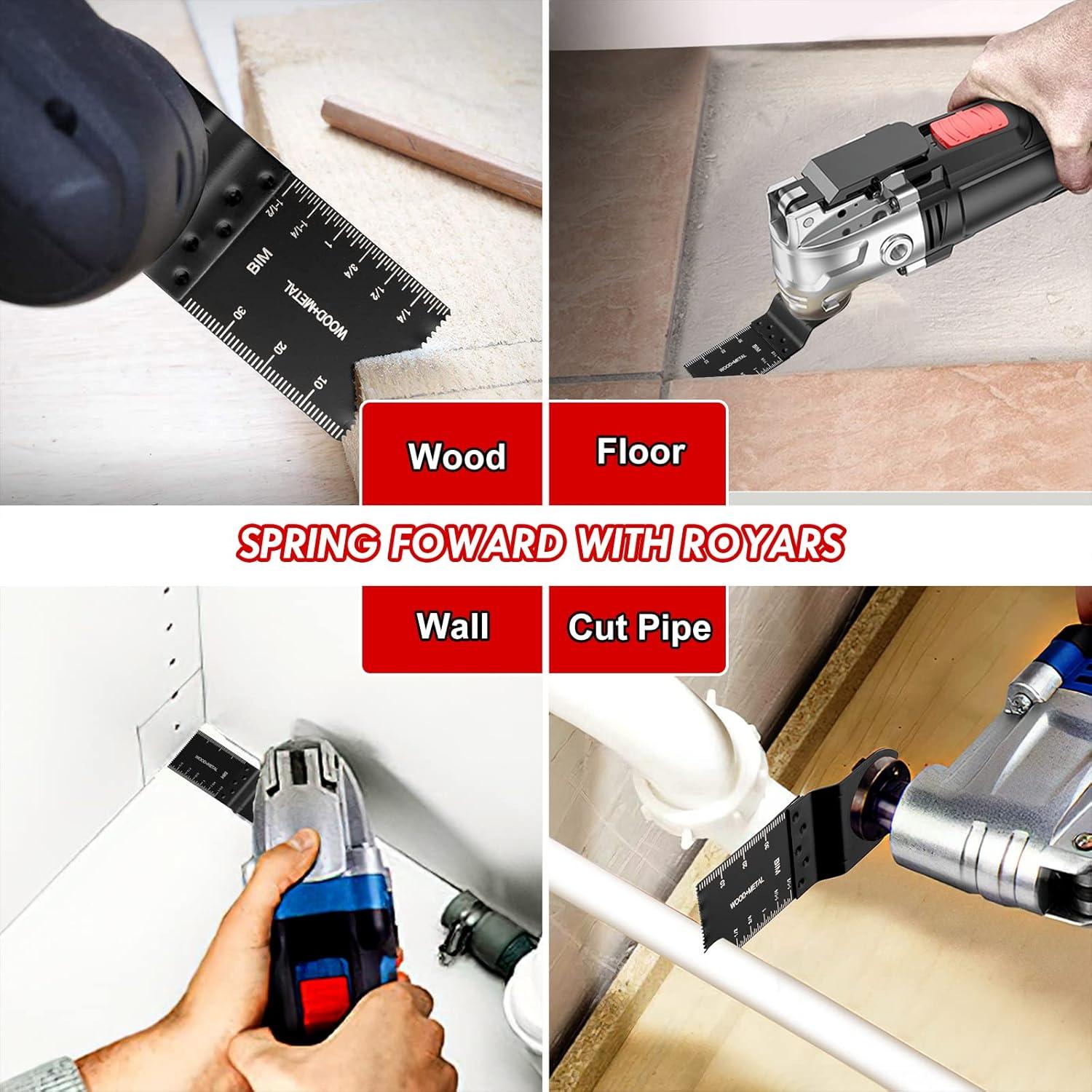 Kit de Cuchillas Oscilantes Royars 50 Pcs para Madera y Plástico