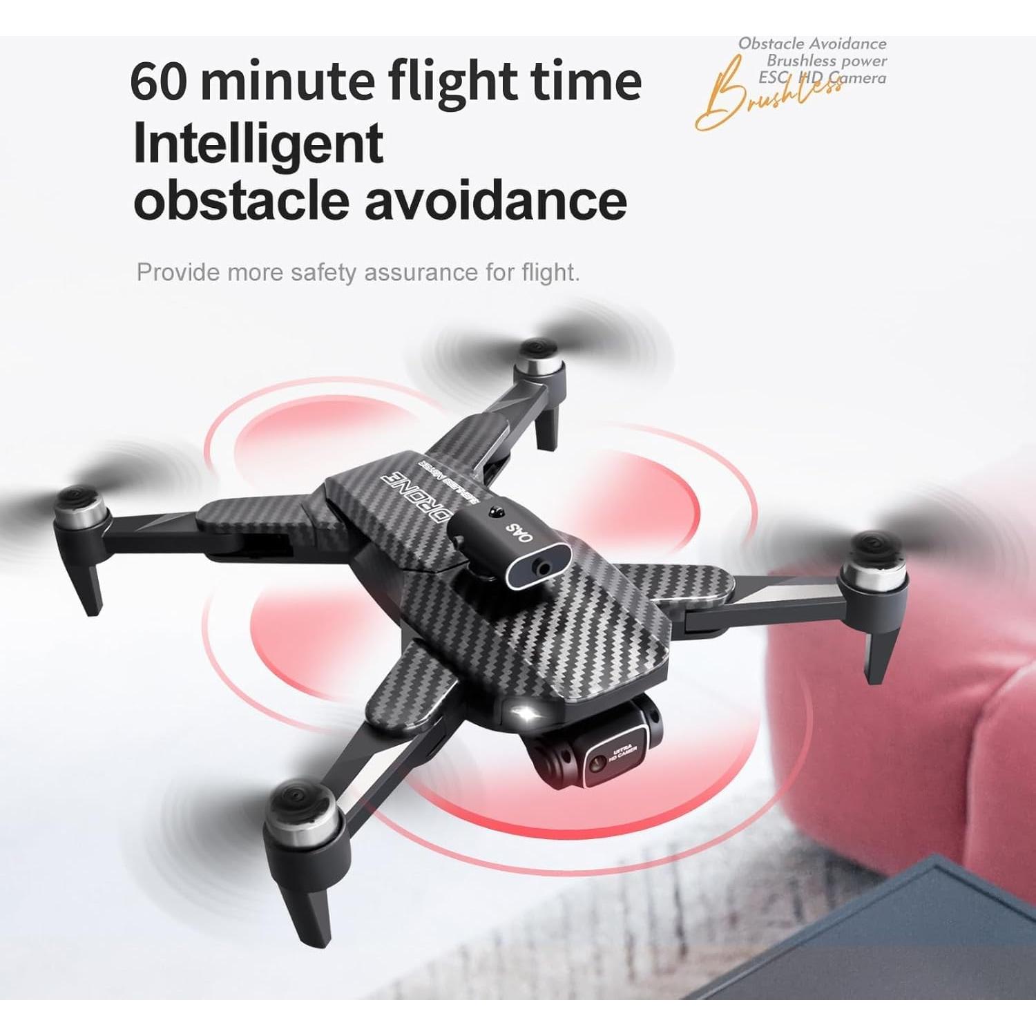 Dron 4K LOQFGDW Plegable con Cámara Dual y 60 min Vuelo