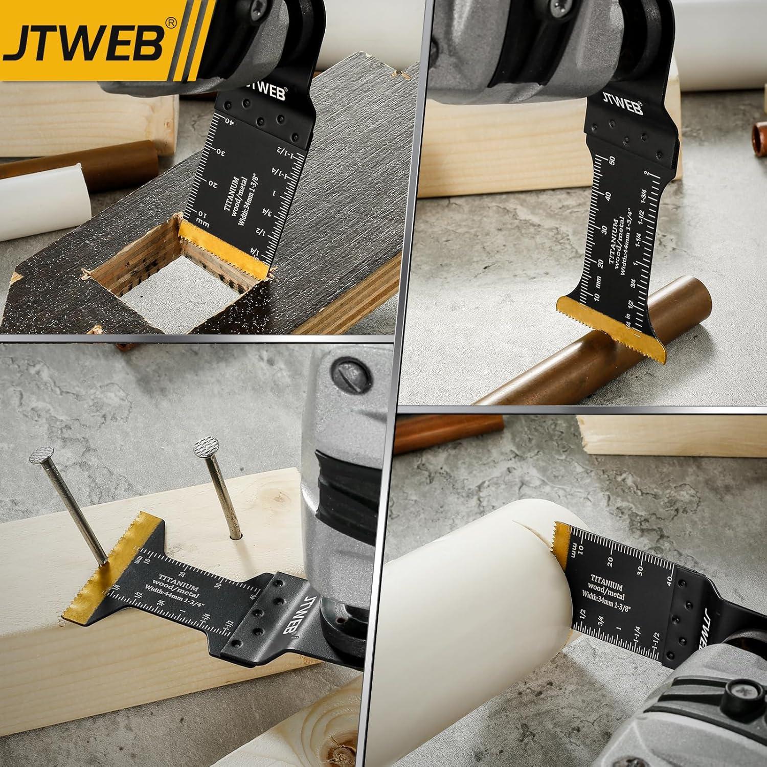 JTWEB 15PCS Cuchillas Oscilantes Titanio para Multitool