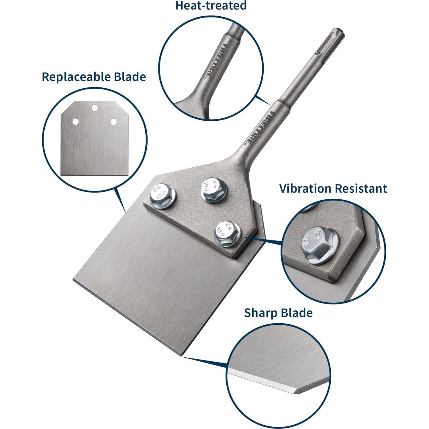 Raspador de Piso Firecore SDS Plus 10x4 cm Cuchilla Reemplazable