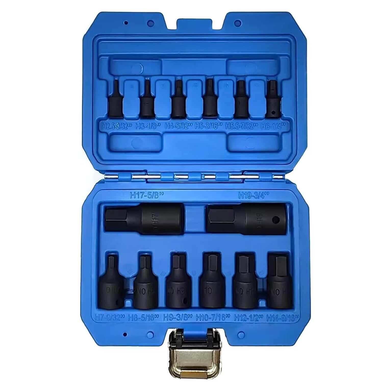 Juego de 14 Piezas de Enchufe Hexagonal JEUCLEL Métrico