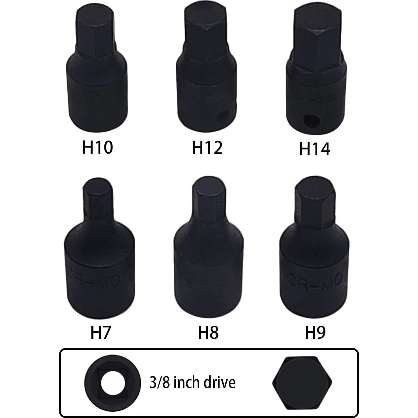 Juego de 14 Piezas de Enchufe Hexagonal JEUCLEL Métrico