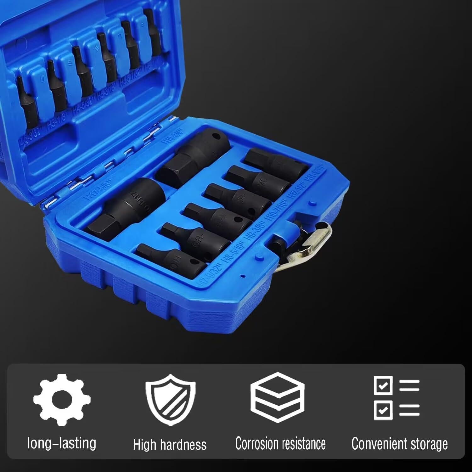 Juego de 14 Piezas de Enchufe Hexagonal JEUCLEL Métrico