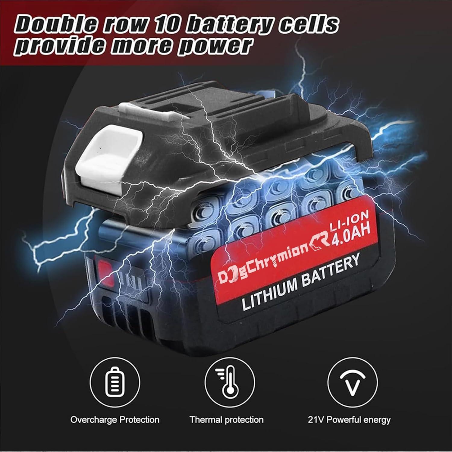 Taladro Inalámbrico DogChrymion 20V 1500 RPM 50 Nm 43 Piezas