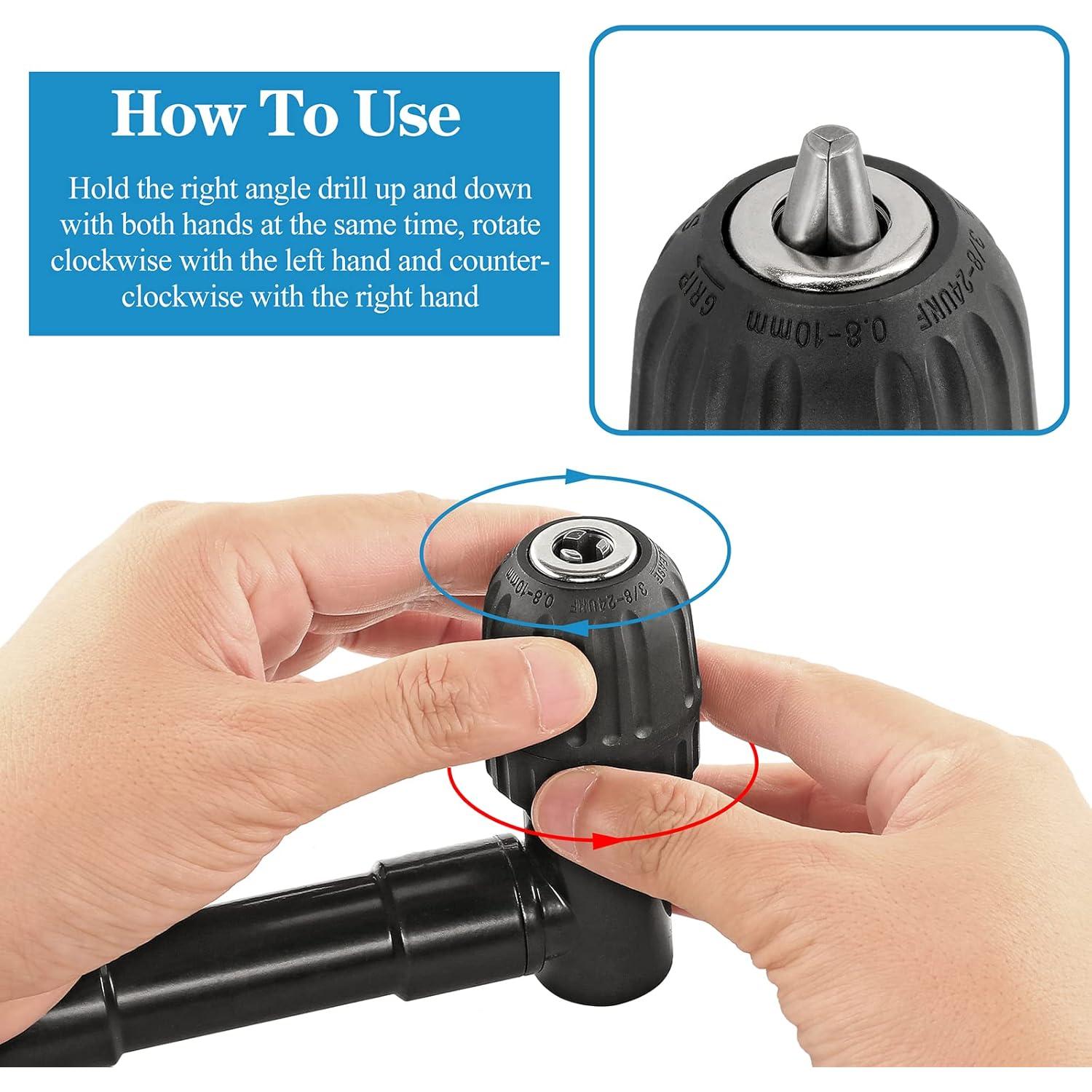 Adaptador de Taladro en Ángulo Recto Jamiikury 90° 8mm