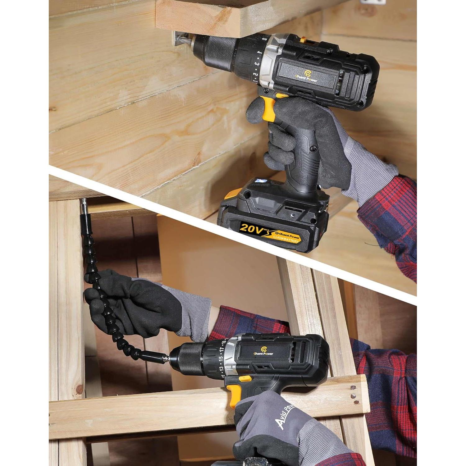 Taladro Inalámbrico C P CHANTPOWER 20V 2Ah Doble Velocidad