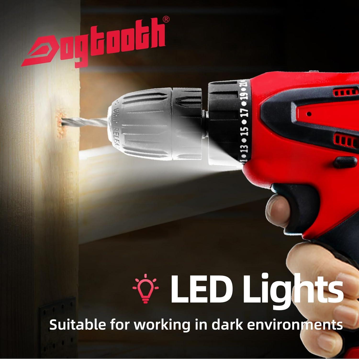 Taladro Inalámbrico DOGTOOTH 21V, 2 Baterías 2.0 Ah, 1350 RPM