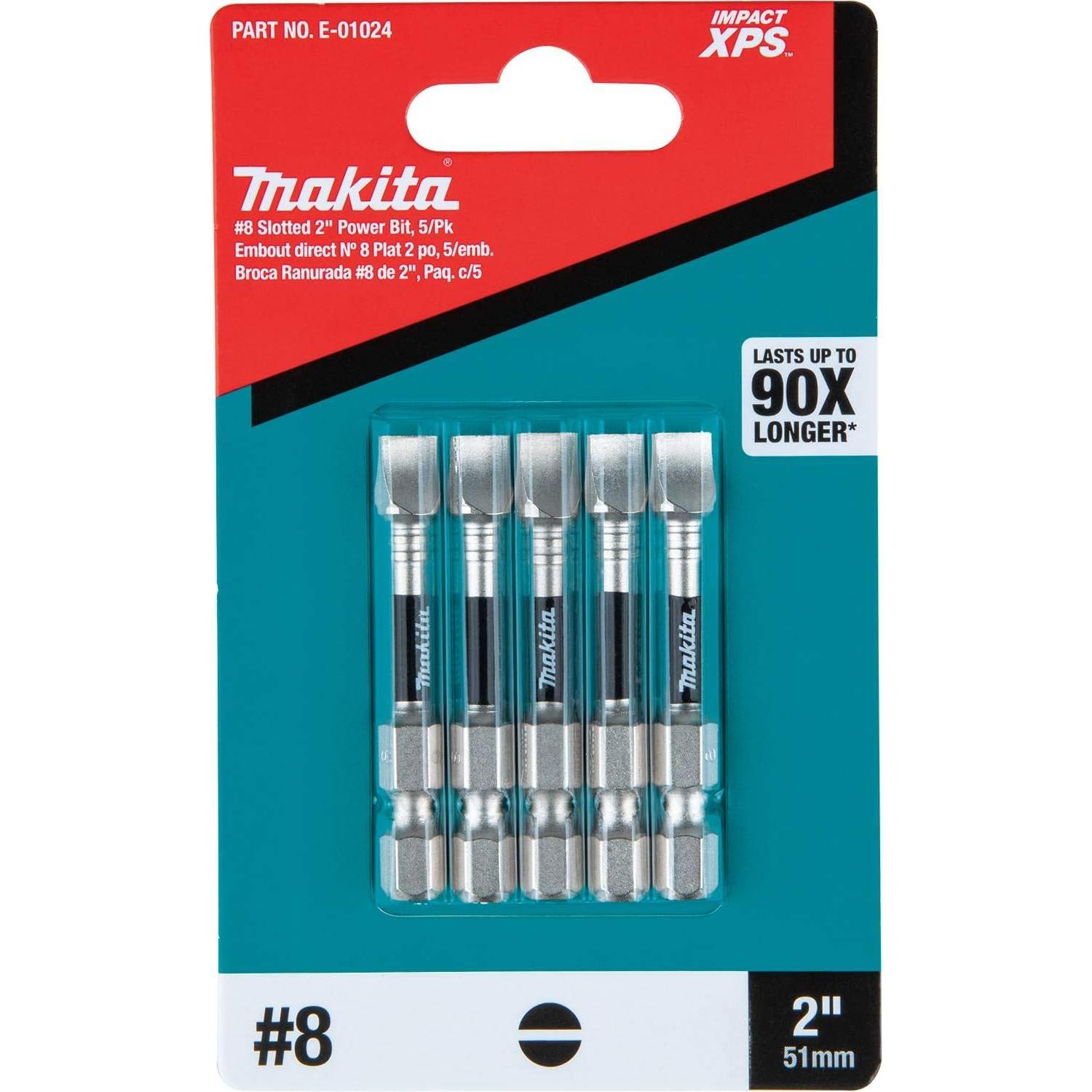 Bit de Poder Ranurado #8 5 Piezas Makita 2" ImpactXPS