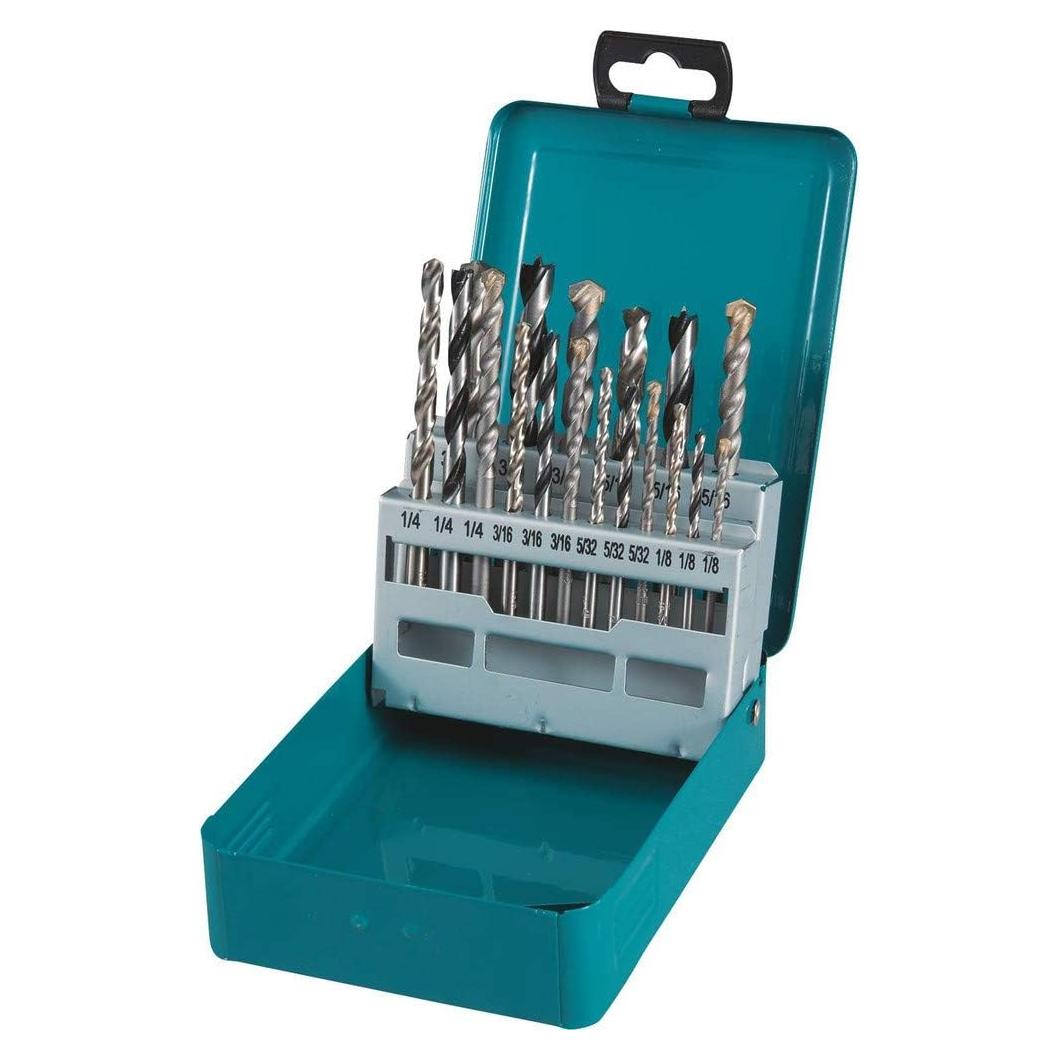 Juego de 18 Brocas Variadas Makita D-59178 para Metal y Madera