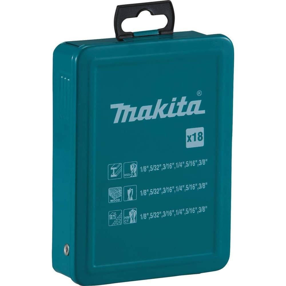 Juego de 18 Brocas Variadas Makita D-59178 para Metal y Madera