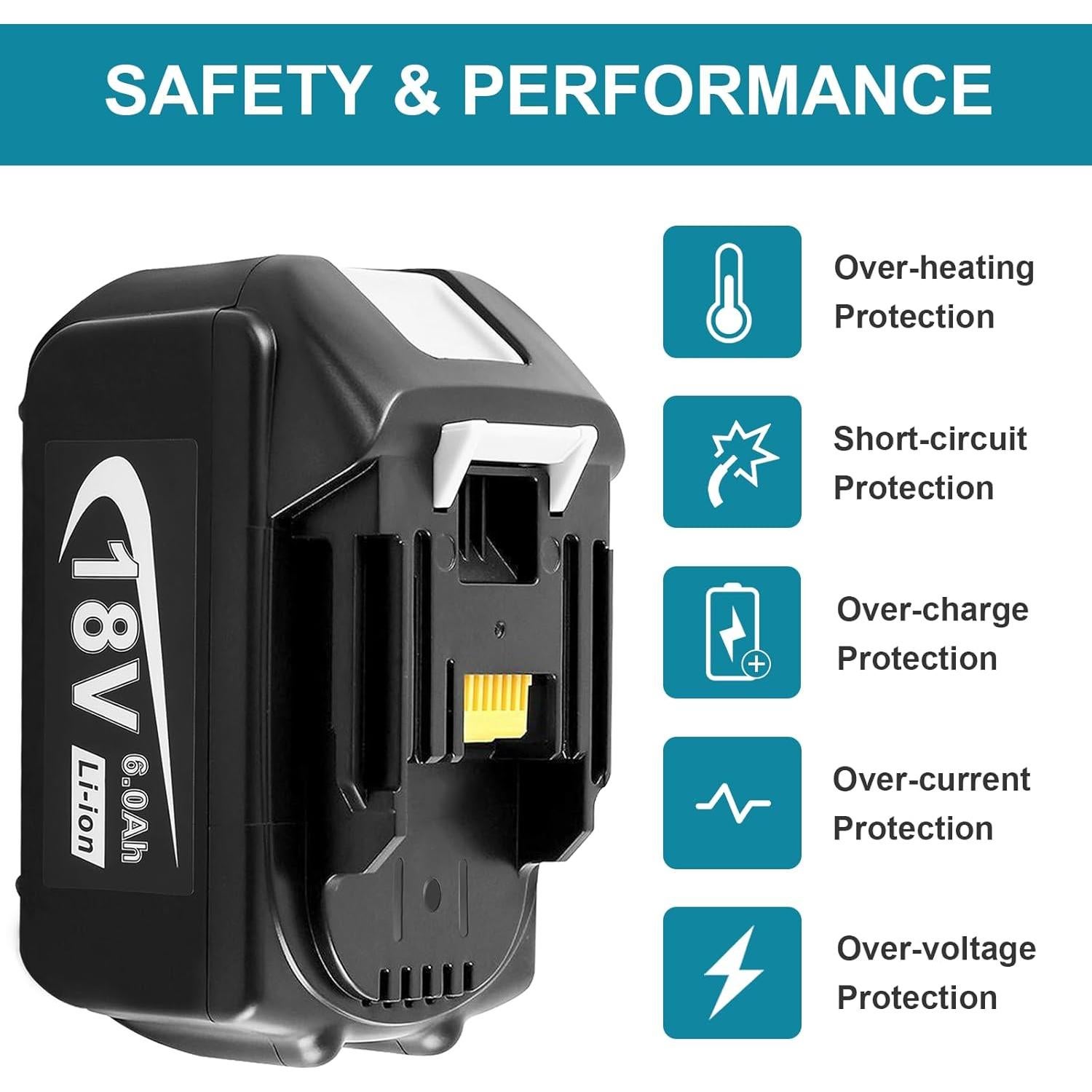 Batería Litio 18V 6000mAh Makita BL1860B 1Pack