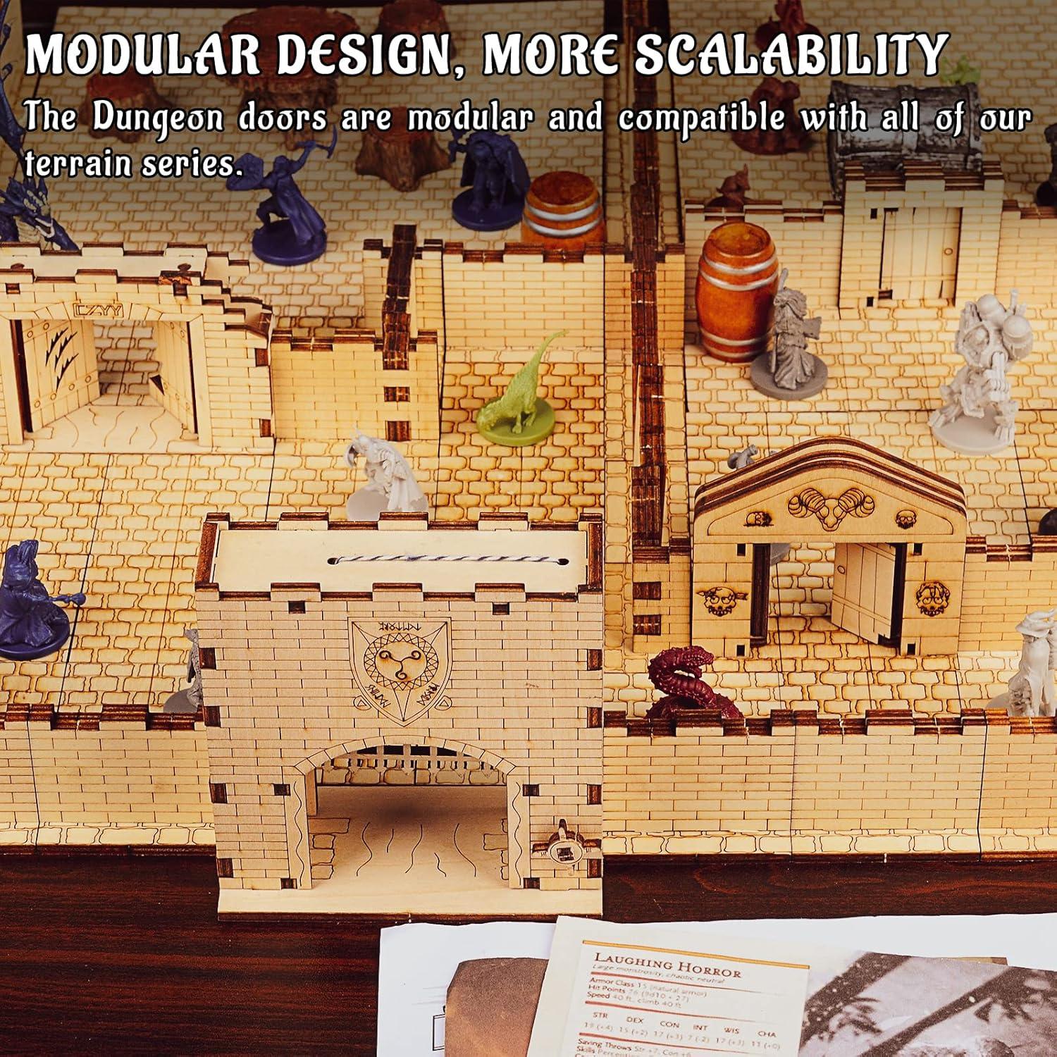 Miniaturas de Puertas de Mazmorras CZYY - Juego de 4