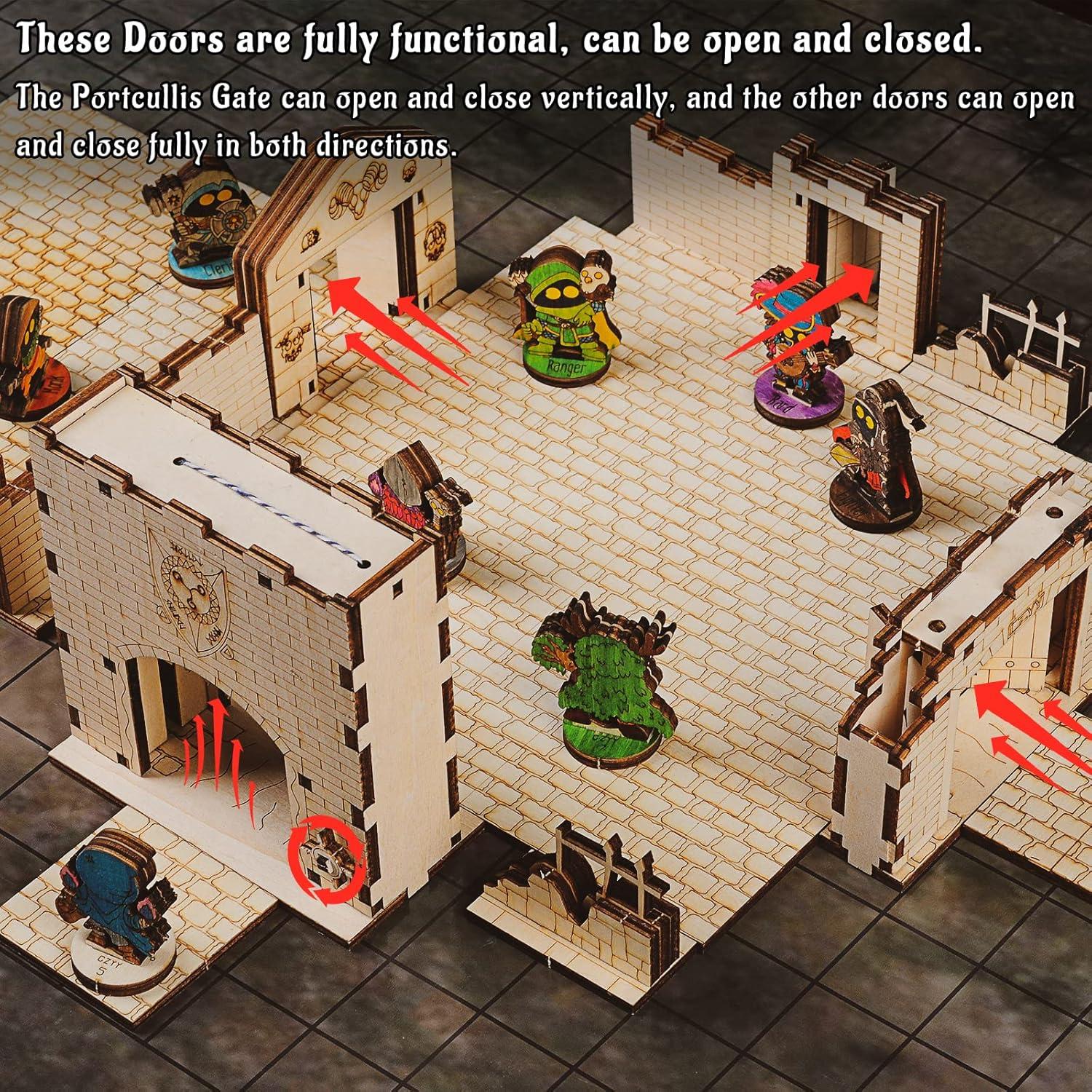 Miniaturas de Puertas de Mazmorras CZYY - Juego de 4