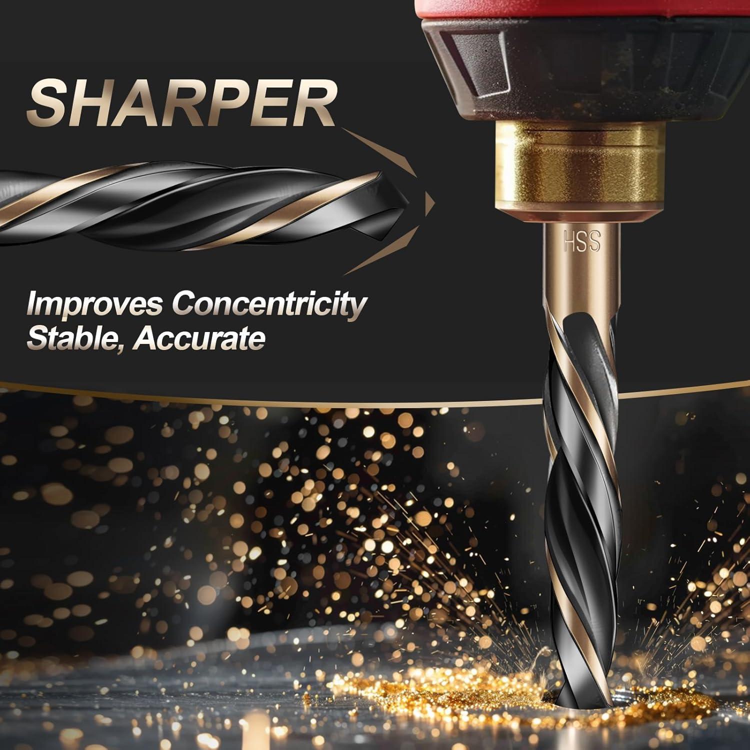 Juego de brocas 13 piezas Jonchinjn HSS hexagonal 1,6 a 6,4 cm