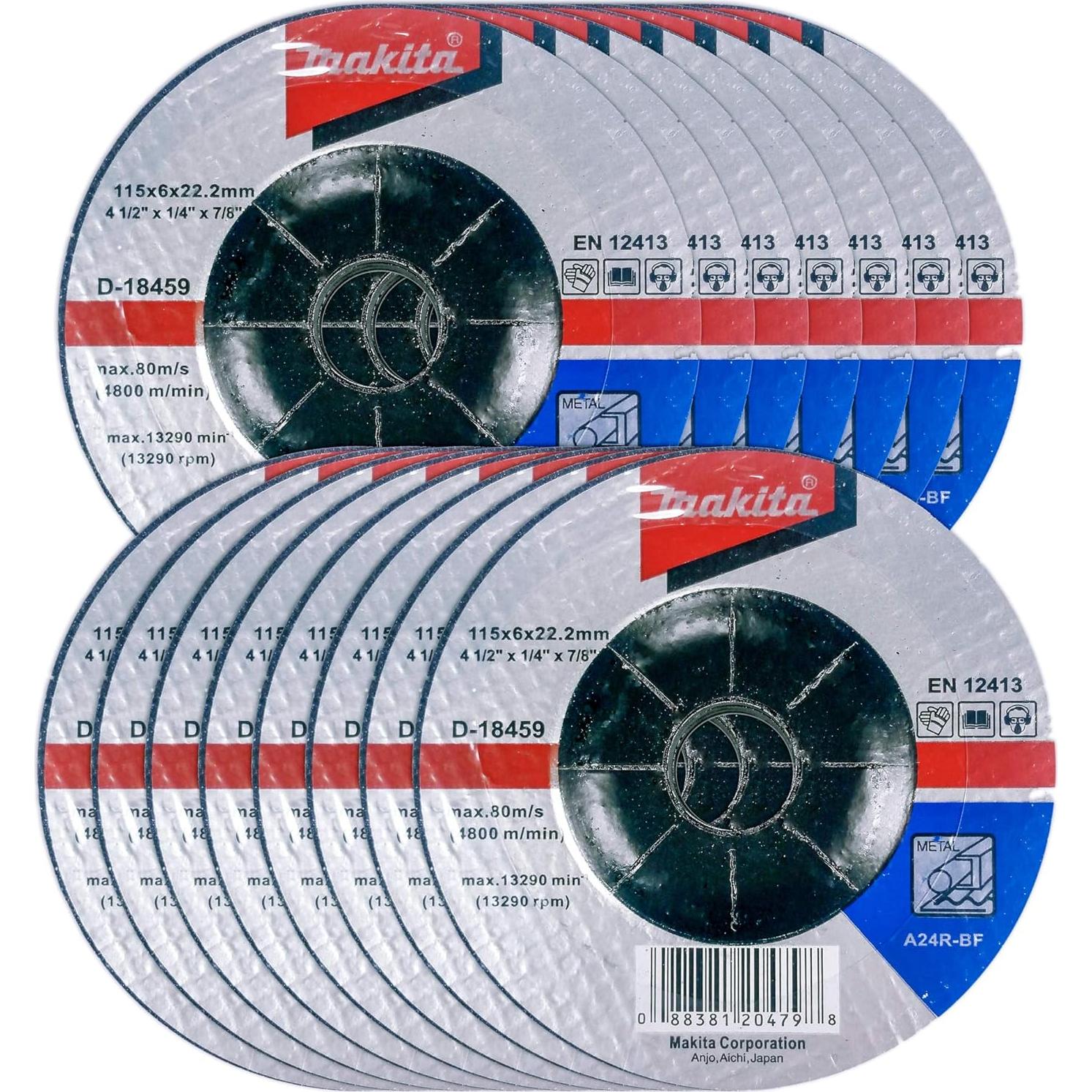 Ruedas de Esmeril Makita 15 Paquete 4.5" para Metal