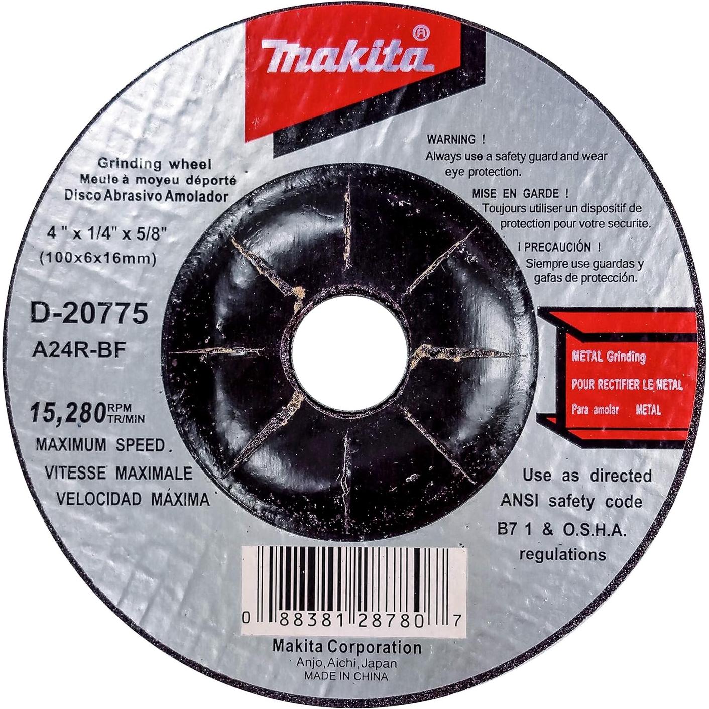 Ruedas de Esmeril Makita 10 Pzas 4" para Metal D-20775
