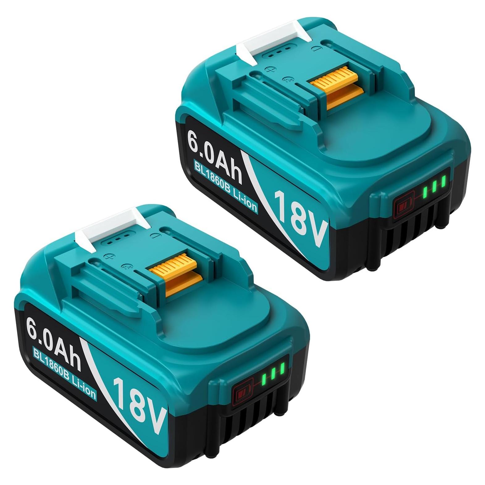 Batería 2pk 6.0Ah 18V Makita Compatible BL1815 BL1830