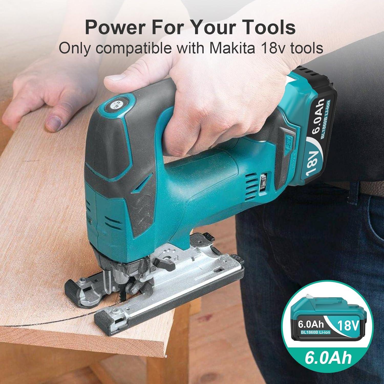 Batería 2pk 6.0Ah 18V Makita Compatible BL1815 BL1830