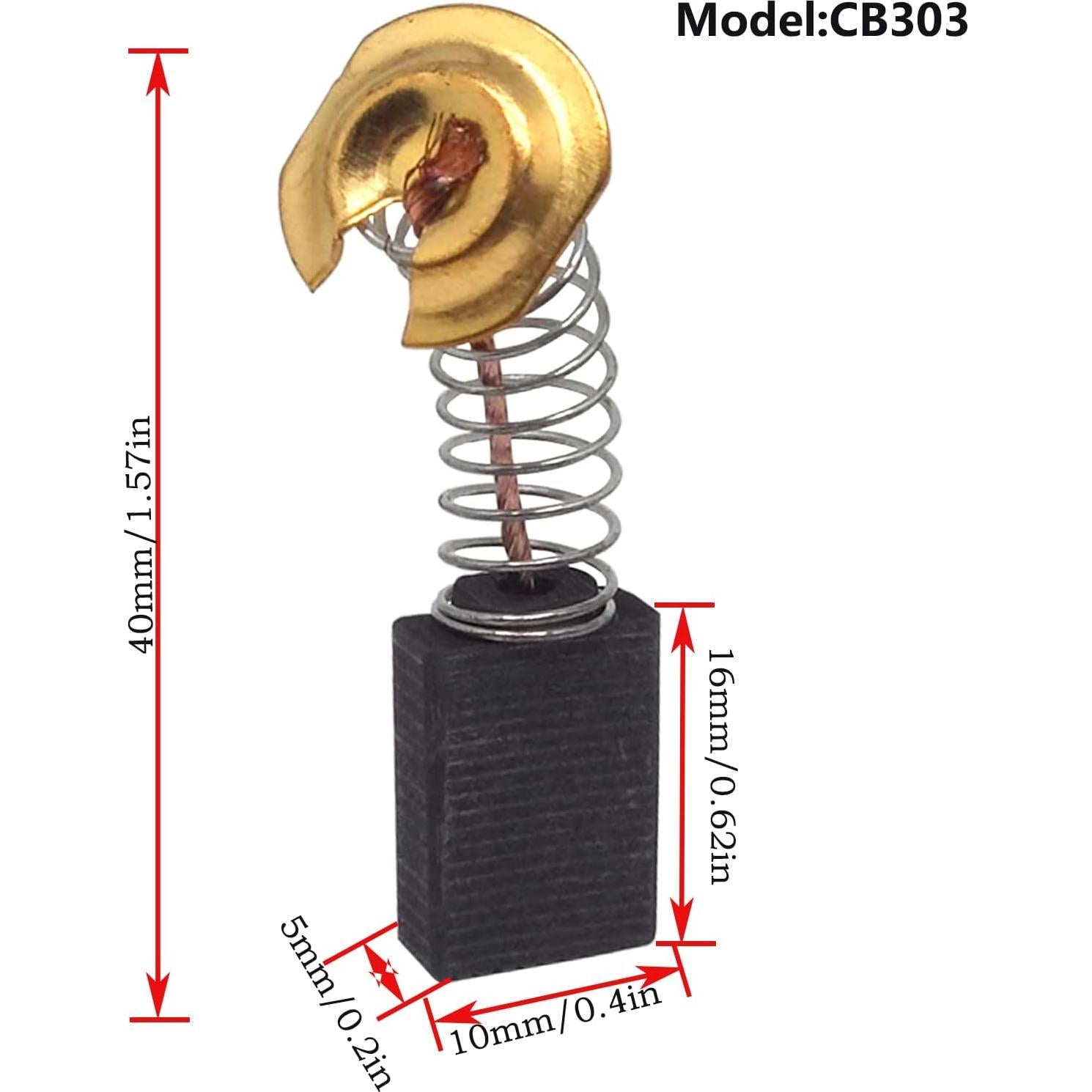 4 Cepillos de Carbón para Motor Makita CB303 16x10x5mm