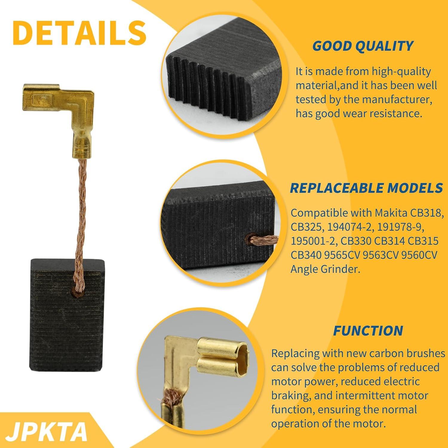 4 Pcs Escobillas de Carbono JPKTA para Amoladora Makita