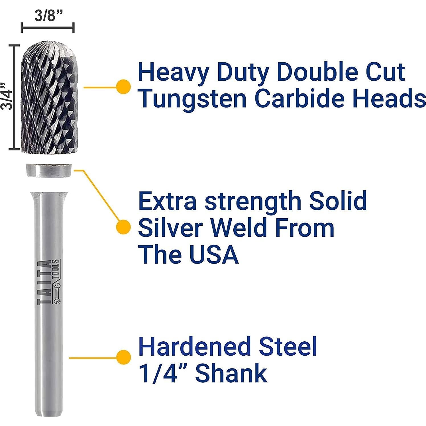 Fresas de Carburo TaitaTools SC-3 10 Piezas para Madera y Metal
