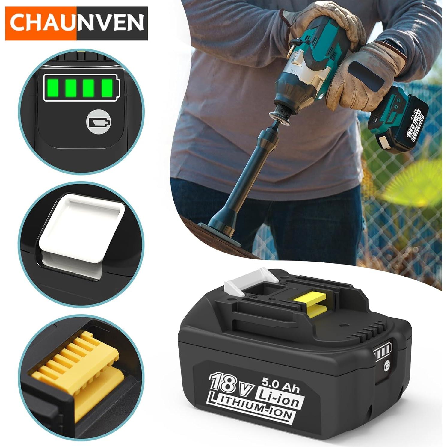 2 Baterías 5000mAh 18V y Cargador Makita BL1850B MT7218