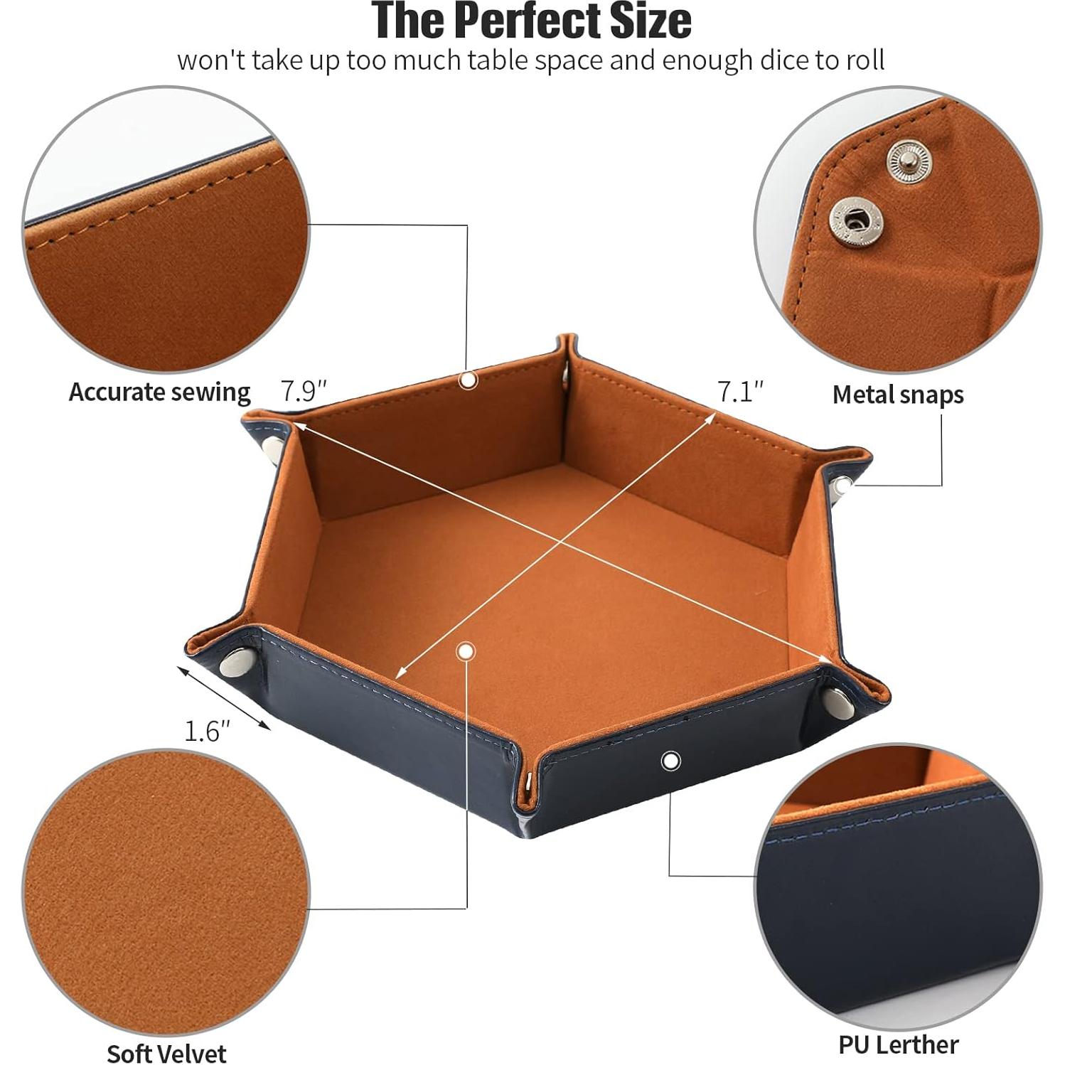 Juego de Dados Poliédricos Grajar 42 Pcs con Bolsas y Bandeja
