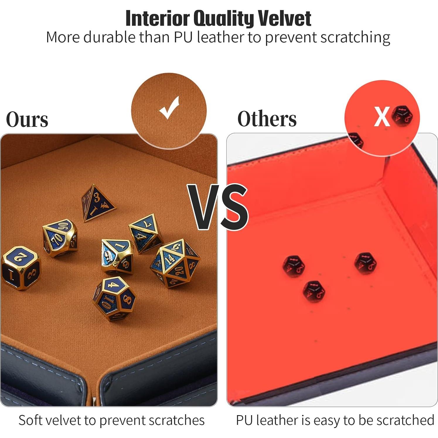 Juego de Dados Poliédricos Grajar 42 Pcs con Bolsas y Bandeja