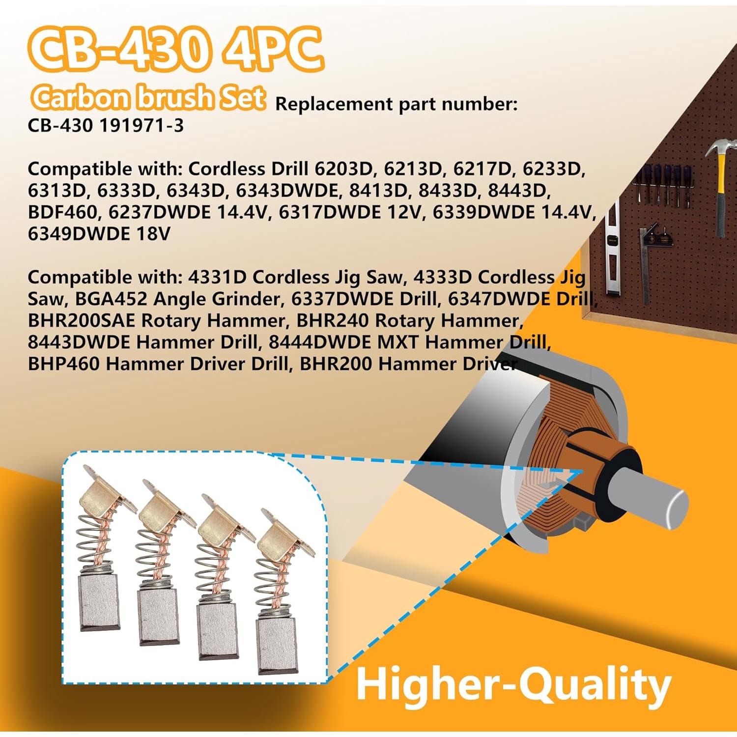 Cepillo de Carbón CB-430 Makita 4 Piezas 191971-3