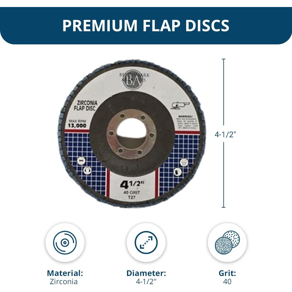 Discos de Aleta Benchmark Abrasives 4.5" Zirconia 40 Grano
