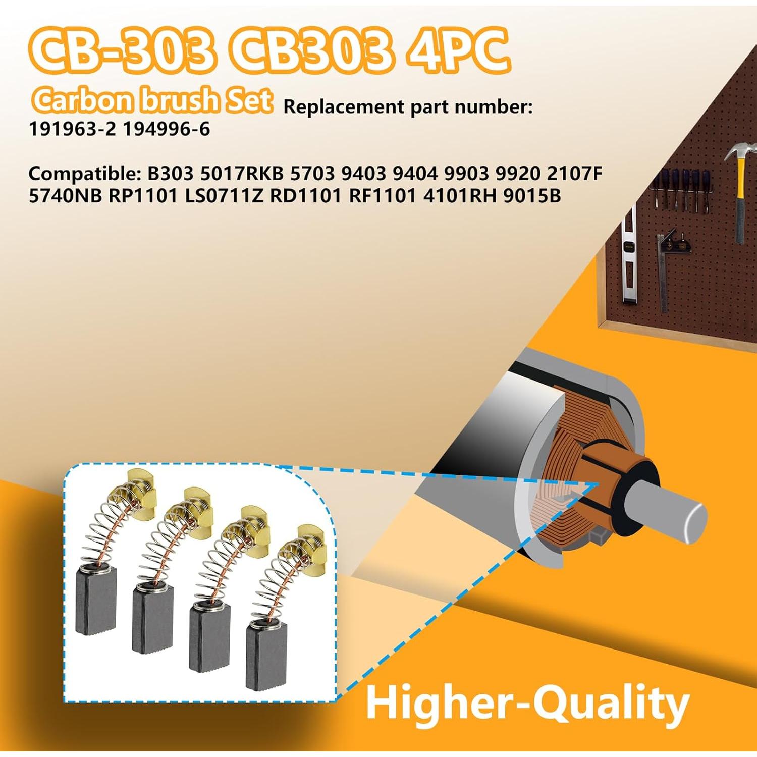 Cepillos de Carbón JioYee 191963-2 para Amoladora Makita