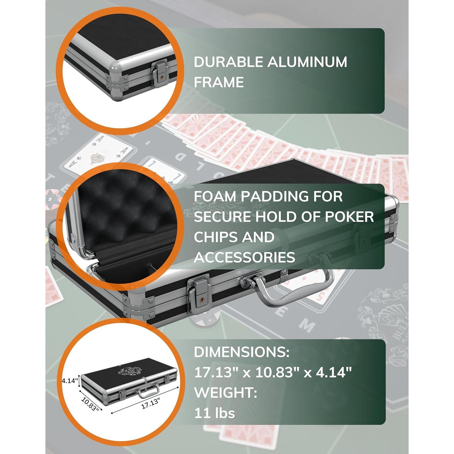 Set de Póker Bullets con 300 Fichas de Plástico y Accesorios