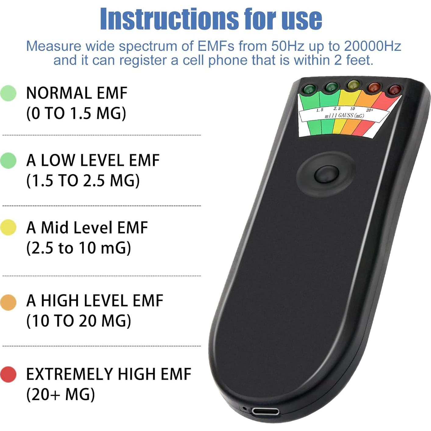 Detector de Radiación Electromagnética EMF CCTP Portátil 2 Pcs