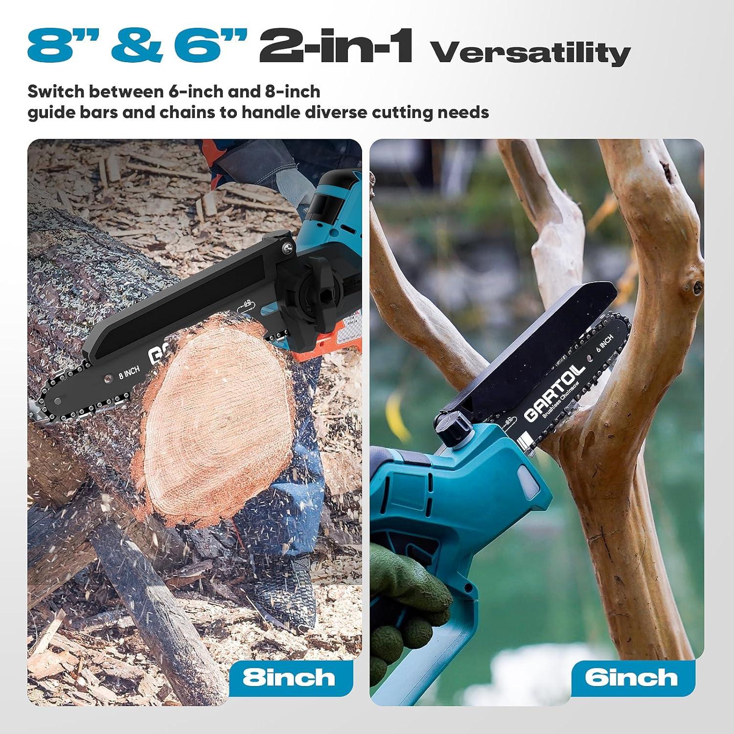 Motosierra Eléctrica Inalámbrica GARTOL 20V 1000W 2-en-1