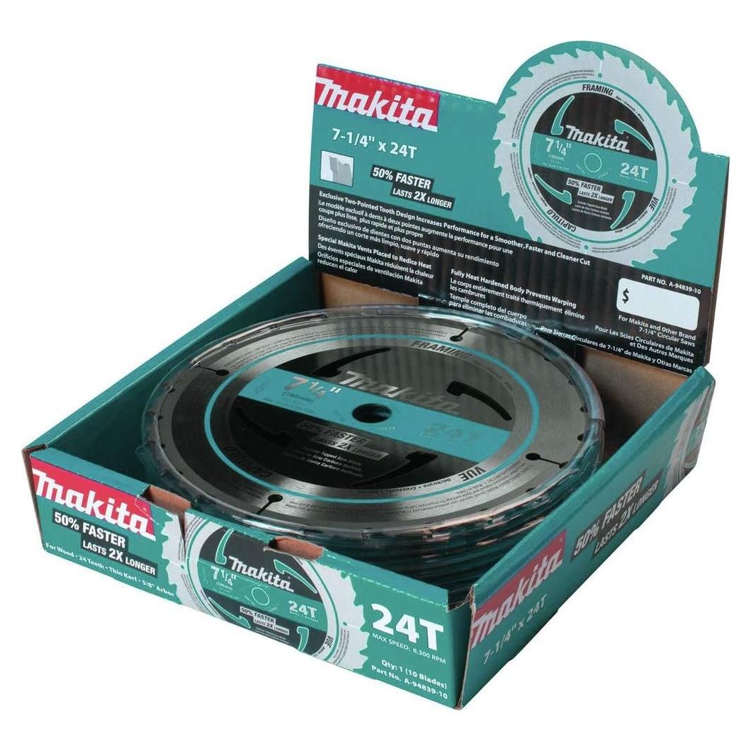 Hoja de sierra circular Makita A-94839-10 18.42 cm 24T 10/Pk