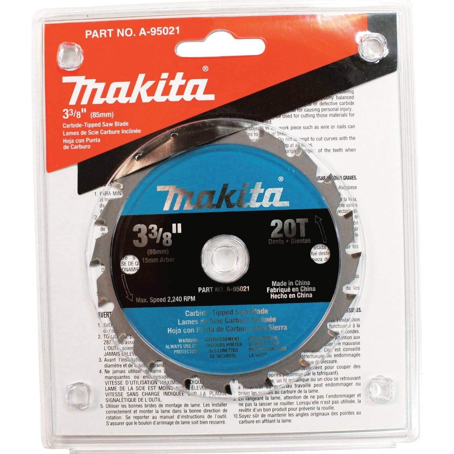 Hoja de sierra circular Makita A-95021 85mm 20T Carburo