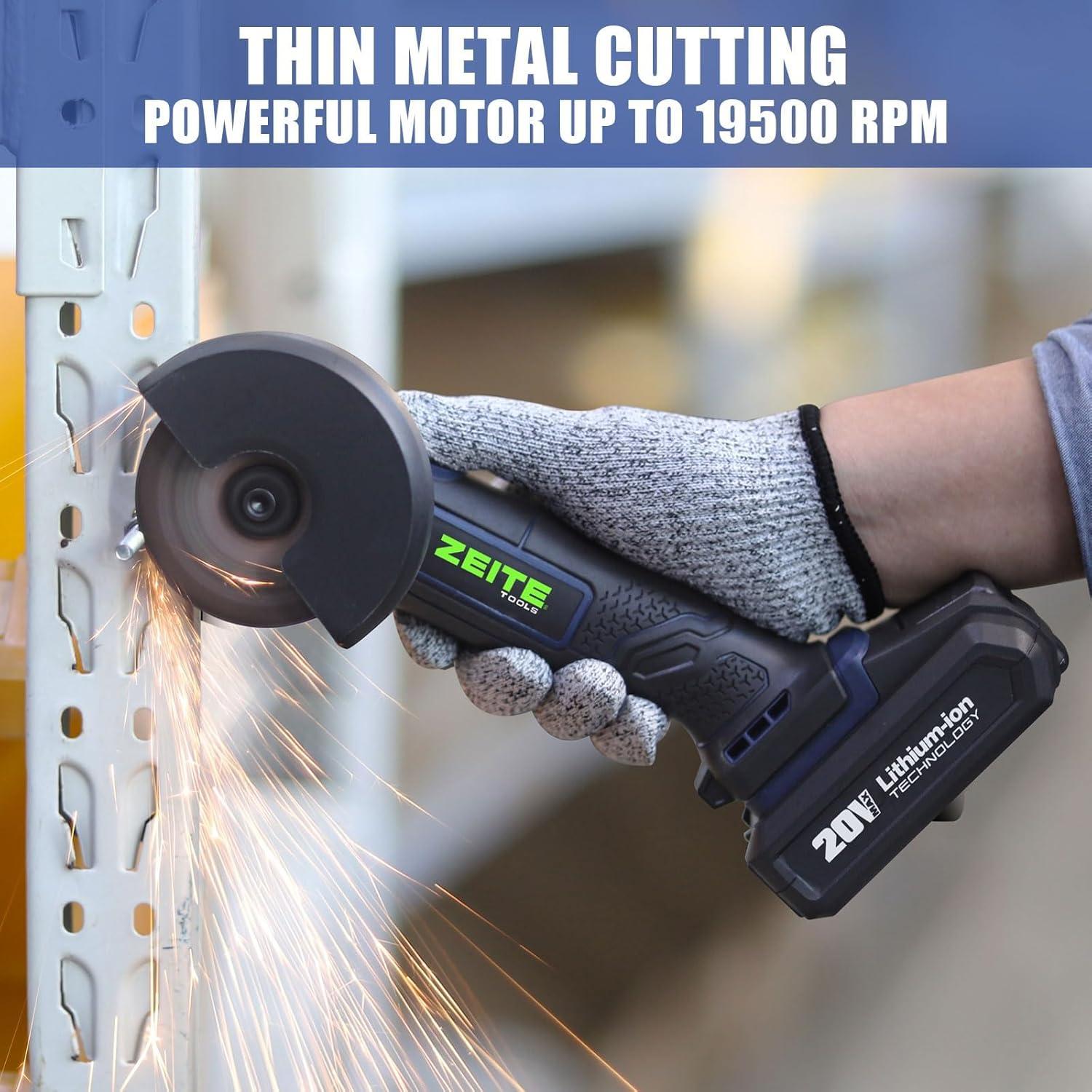 Mini Cortadora Inalámbrica Zeite 20V, 3" Discos de Corte