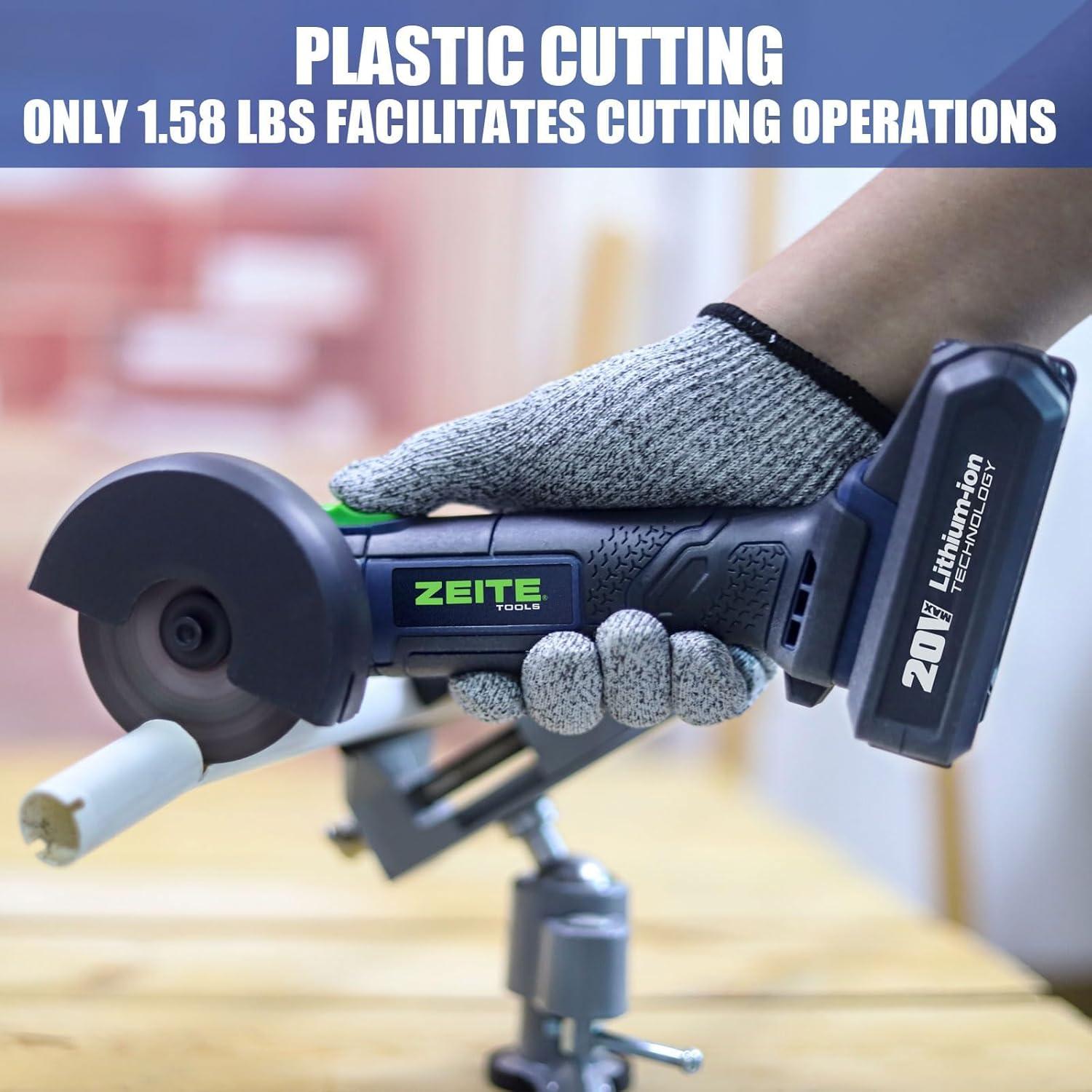 Mini Cortadora Inalámbrica Zeite 20V, 3" Discos de Corte