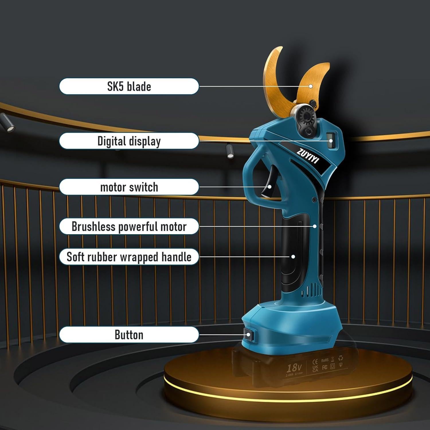 Tijeras de Podar Eléctricas ZUYIYI 60mm Inalámbricas